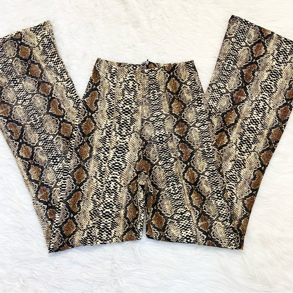 Snake Print High Waisted Trouser Pants - Picture 2 of 6